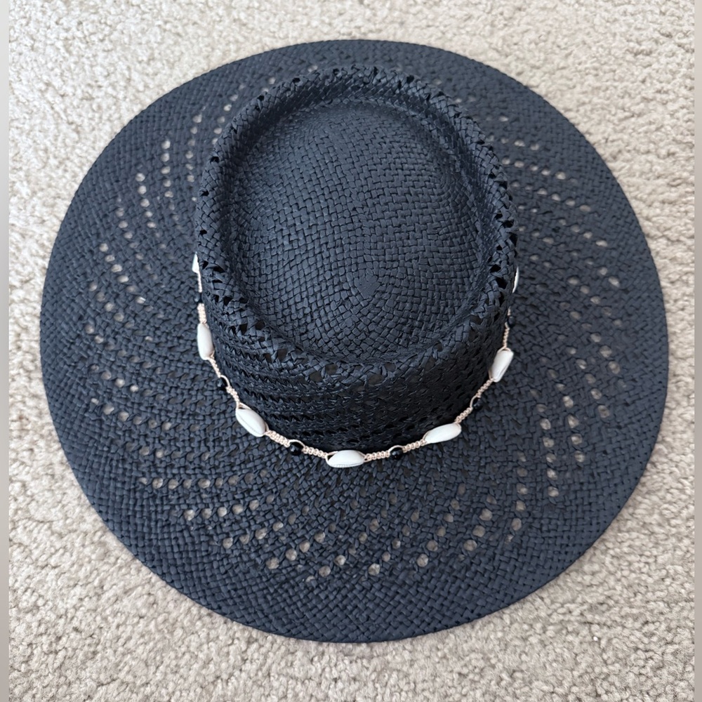 Hemlock Hat Co. Waverly Boater in Onyx – Size S, NEW/Unworn, Seashell Trim - Picture 5 of 11